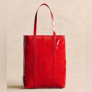 Sezane Red Patent Tote Bag